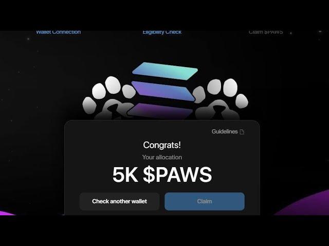 PAWS AIDROP : Paws Solana OG Bonus Claim | No $PAWS To Claim Problem Solved | Paws Airdrop Update