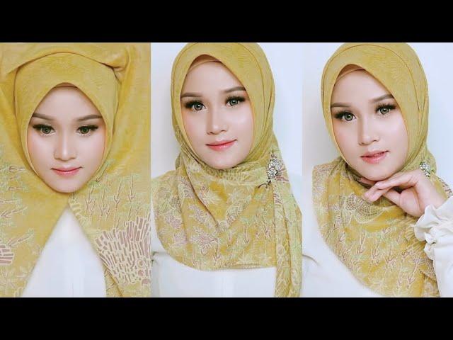 2 Style Hijab Segi Empat Motif Premium || Tren Kekinian || Simple Elegand