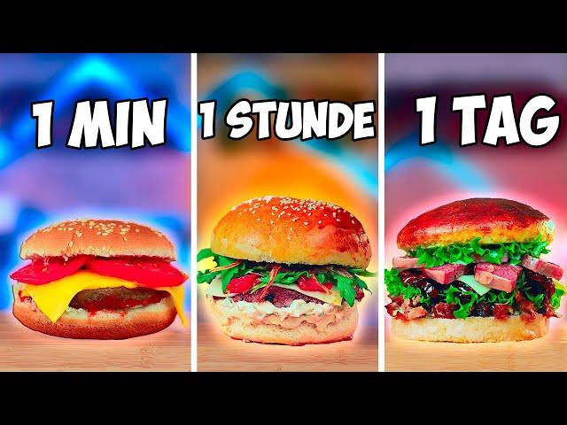 1 Minute vs. 1 Stunde vs. 1 Tag Burger von VANZAI KOCHEN