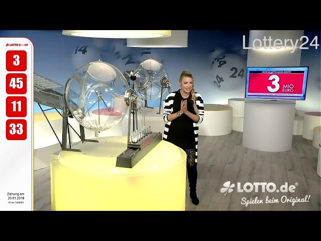 2018 01 20 German lotto 6 aus 49 numbers and draw results