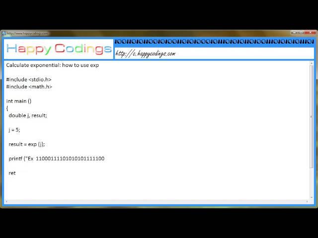 Calculate exponential how to use exp c code example