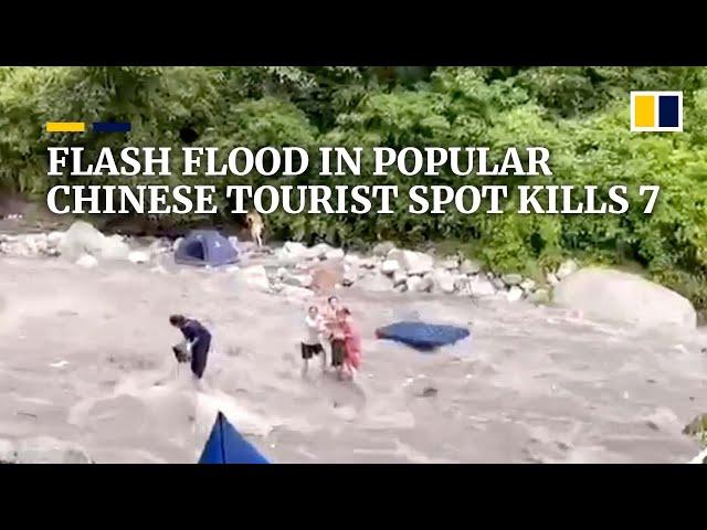 Flash flood in in popular Chinese tourist spot kills 7, injures 8