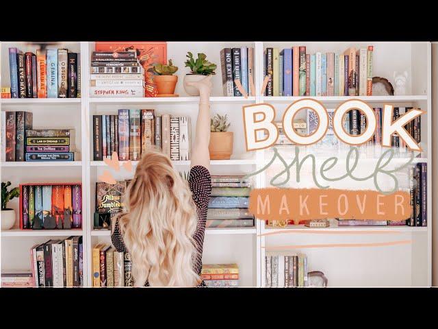 REORGANIZING MY BOOKSHELVES | how to decorate bookshelves