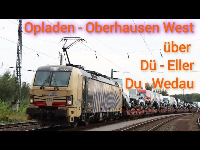 Von Opladen nach Oberhausen West (Abzweig Mathilde) über Düsseldorf Eller und Duisburg Wedau