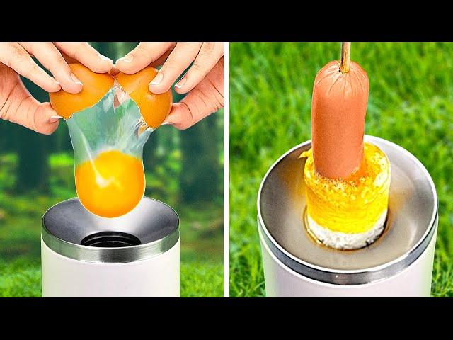 Amazing GADGETS and HACKS for Camping *24-hour Outdoors Survival Challenge*