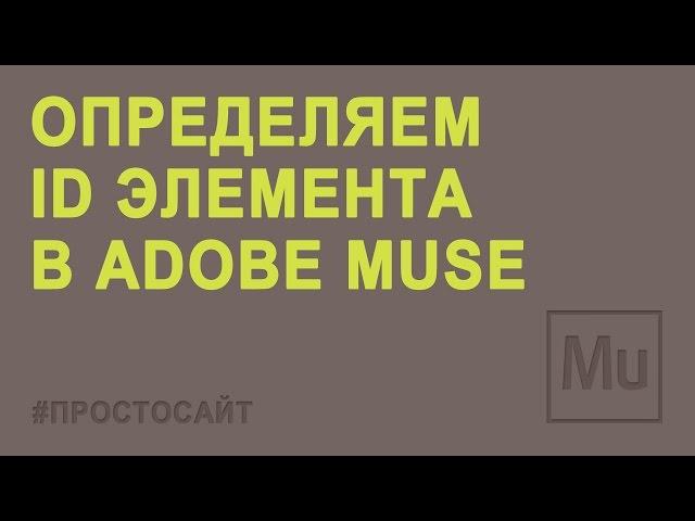 Как определит ID элемента на Adobe Muse сайте?