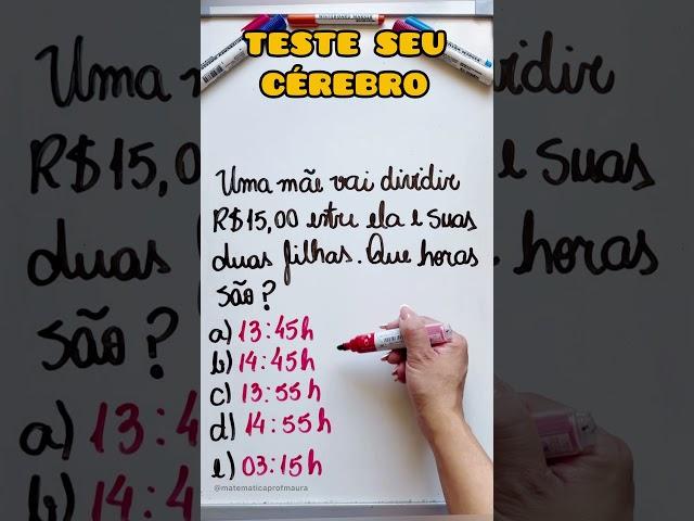 TESTE SUA INTELIGÊNCIA  #matematica #raciciniologico #raciociniologicoparaconcurso #aulas