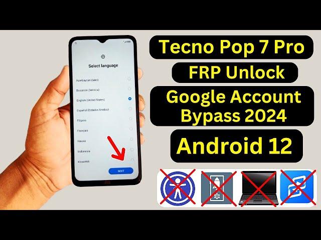 Tecno POP 7 Pro (BF7h) FRP Bypass Without PC - Apps Not Open/Disable Solution 2024 Google ID Bypass