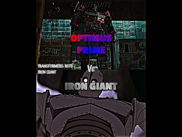 Optimus Prime vs Iron Giant #irongiant #transformersriseofthebeasts #vsedit #vsbattle #optimusprime