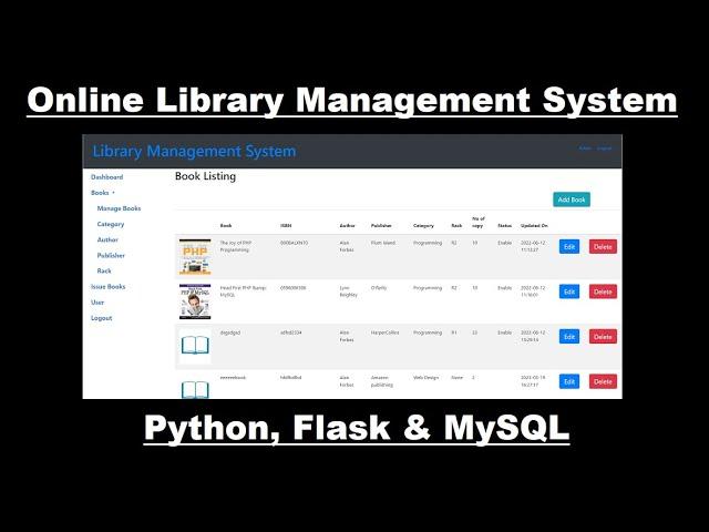 Online Library Management System with Python, Flask & MySQL | Python projects