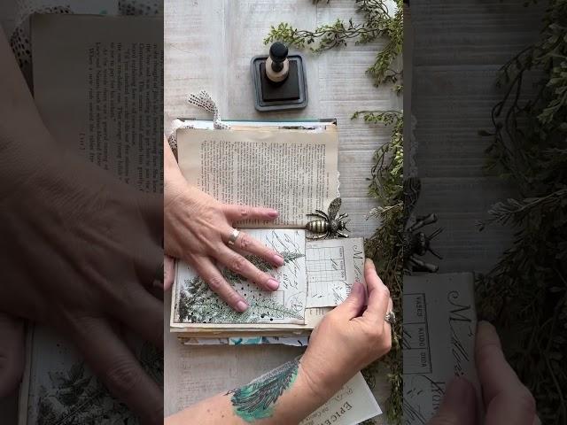 Junk journal page ideas with French fern papers #junkjournal #junkjournaling