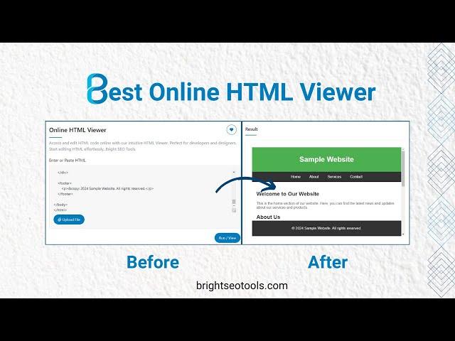 HTML Viewer: Easily View and Edit Your HTML Code | Bright SEO Tools