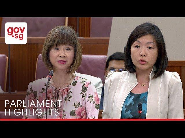 Exchange between Cheryl Chan and Amy Khor on reinvesting surpluses to benefit hawkers