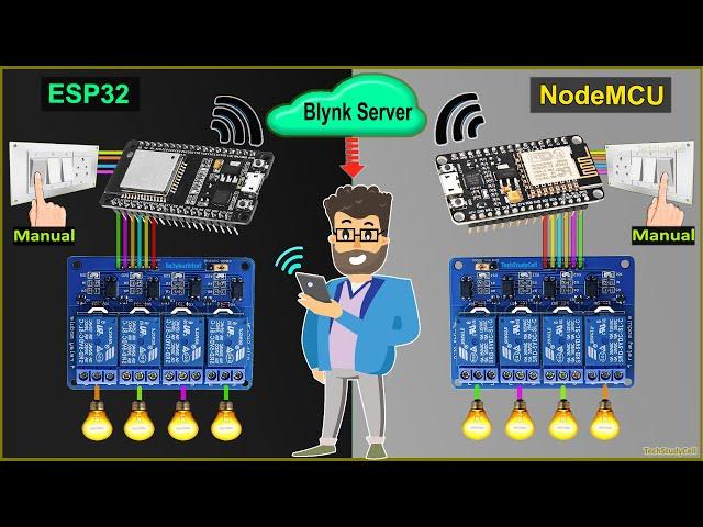 Smart Home Automation System with multiple ESP32 NodeMCU IoT network with Blynk | IoT Projects 2021