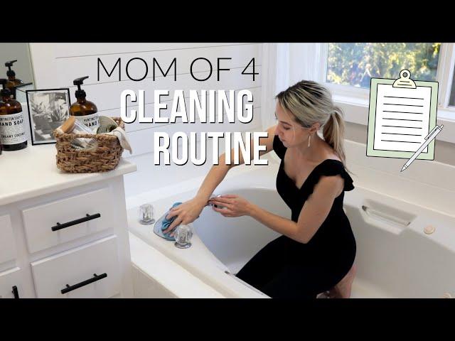 STAY AT HOME MOM OF 4 CLEANING ROUTINE | GET IT DONE CLEANING MOTIVATION