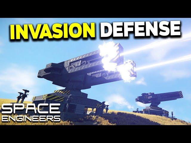 INVASION Defence! - Space Engineers Dual Railgun Turret