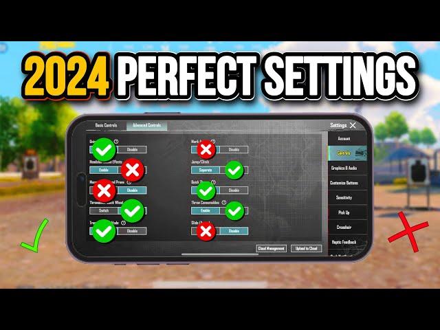 PUBG MOBILE BEST SETTINGS 2024  USE THIS BEST TUTORIAL VIDEO + SENSITIVITY & CODE 