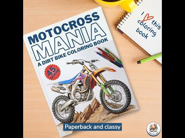 Motocross Mania Dirt Bike Coloring Book #dirtbike #motocross #dirtbikekids #motocrosskid #motorcycle