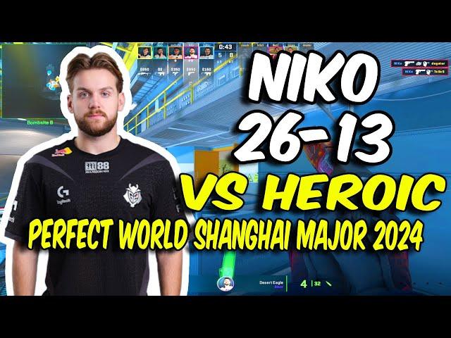 CS2 POV G2 NiKo (26/13) vs HEROIC (Nuke) @ Perfect World Shanghai Major 2024