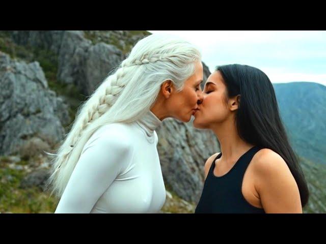 Older Woman kissing with her Girlfriend | Lesbian Kissing Compilation - Video