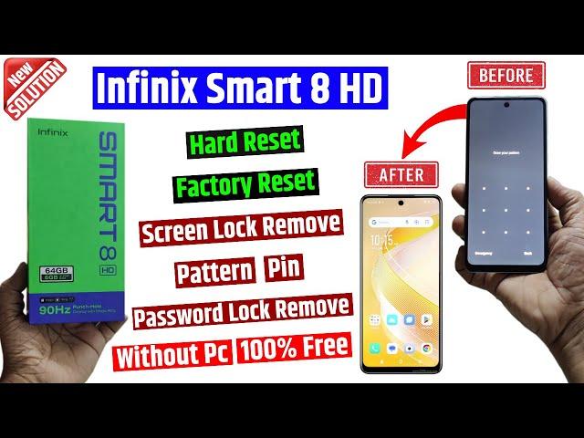 Infinix Smart 8 HD Unlock Without Pc - Infinix x6525 Factory Reset & Removing Pin? Password Lock