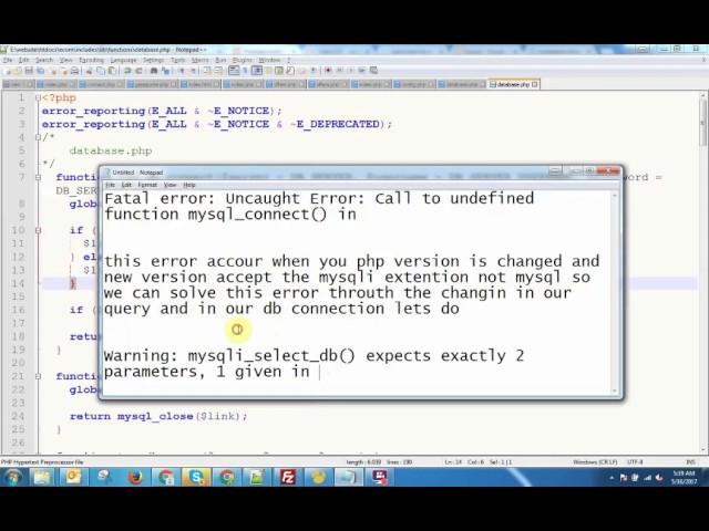 Fatal error: Uncaught Error: Call to undefined function mysql_connect() in