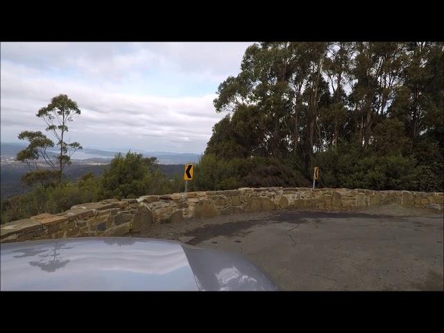 Driving up to Mt Wellington, Hobart, Tasmania