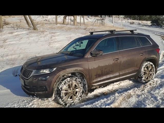 Сменил Zotye Соupa на Skoda Kodiaq. Легко поднялся на мою снежную гору!