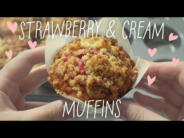 Strawberry & Cream Muffins  | easy recipe