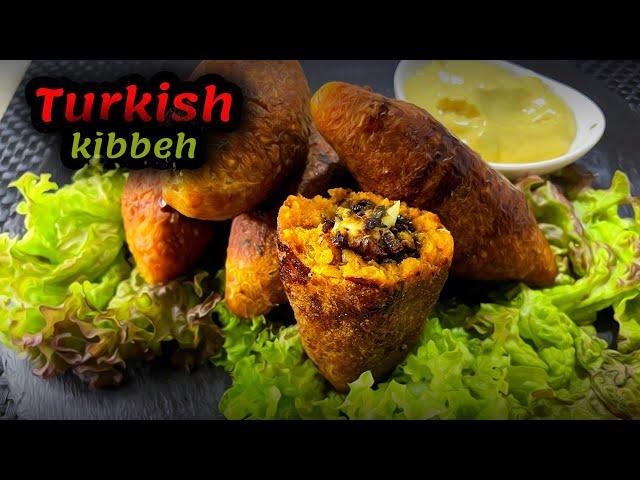 Turkish Kibbeh :içli Köfte | Turkish Cooking Recipe | Stuffed Bulgur Köfte