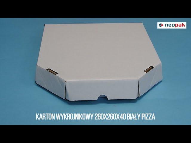 KARTON WYKROJNIKOWY 260X260X40 BIAŁY PIZZA