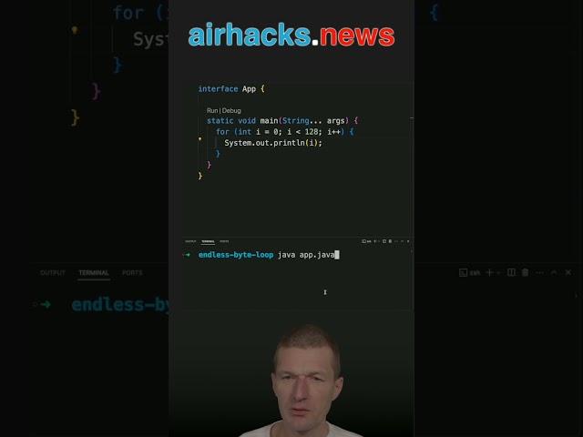 The Endless Byte for-Loop #java #shorts #coding #airhacks