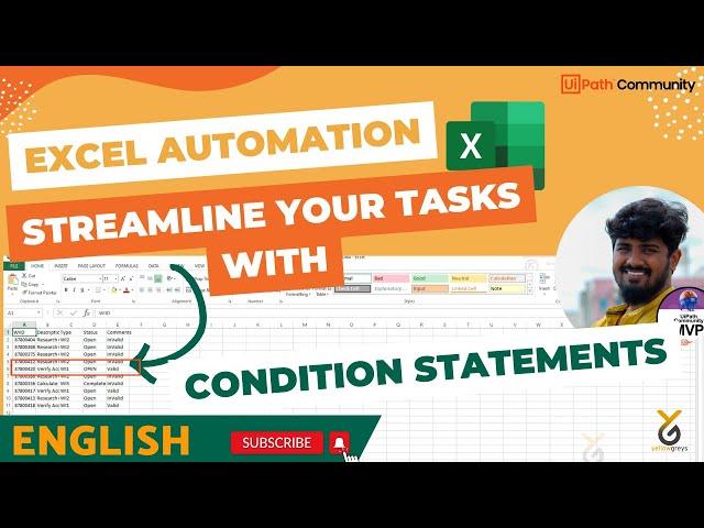 UiPath | Excel Automation | Streamline Your Tasks with Condition Statements | English | Yellowgreys