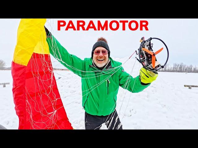 Flying my RC PARAMOTOR in the WINTER!