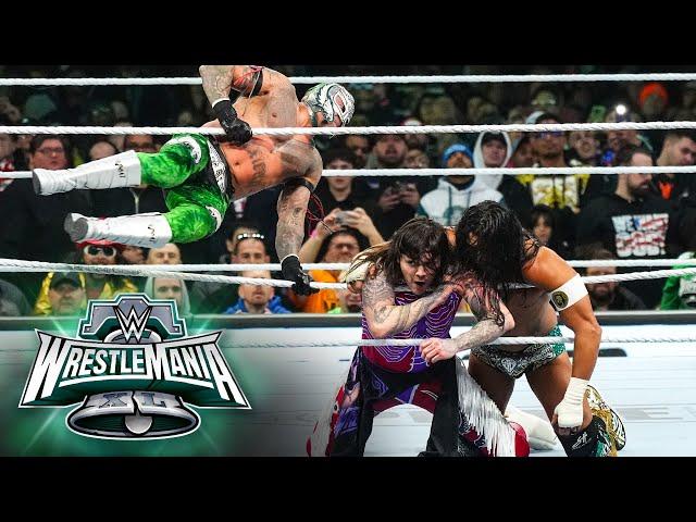 Rey Mysterio & Andrade vs. Dominik Mysterio & Santos Escobar: WrestleMania XL Saturday highlights