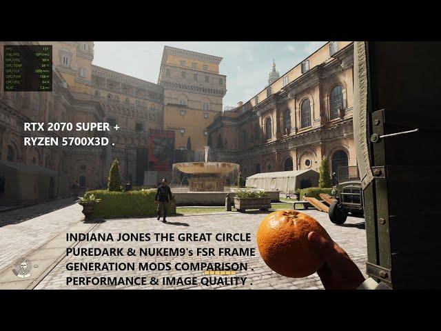 Puredark & Nukem9's FSR 3.1 Frame Generation Mods Comparison In Indiana Jones & The Great Circle