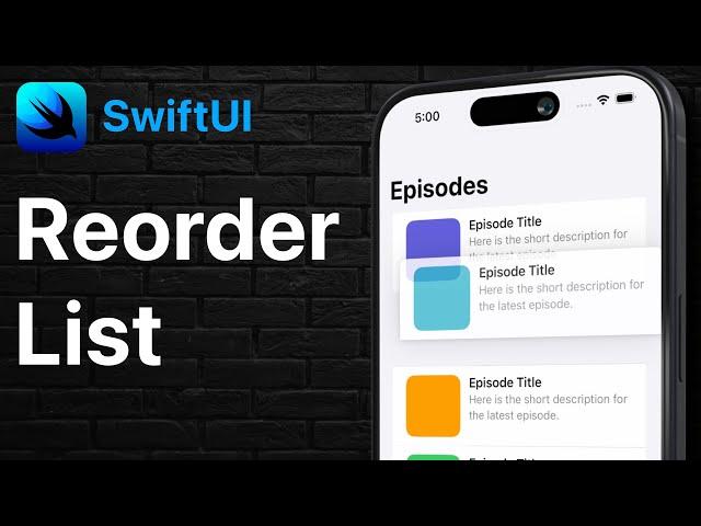 SwiftUI - Reorder a List (2 Ways)