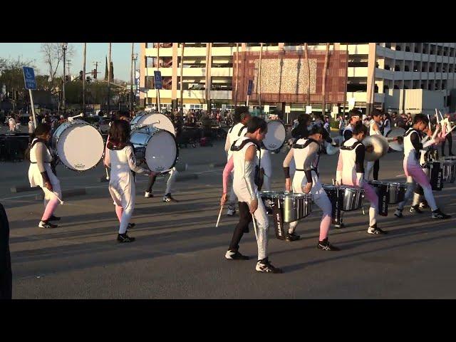 Stockton warmups 2023 James Logan Winter Percussion Ensemble
