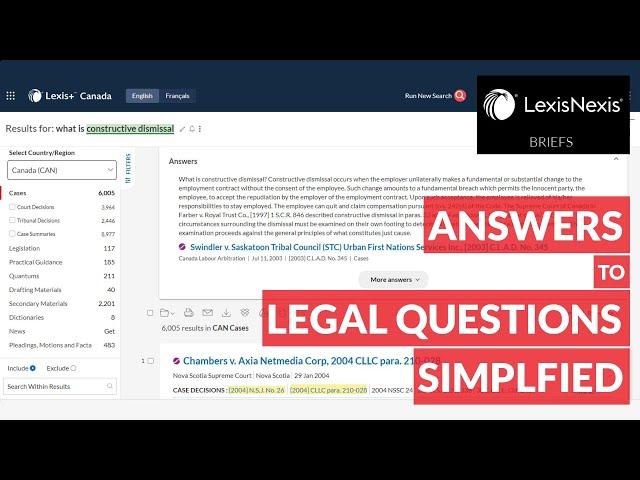 How do I run a search with Lexis Answers on Lexis+ Canada