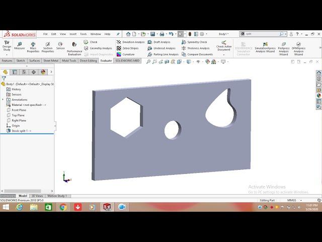 Split command Solidworks Design Hub