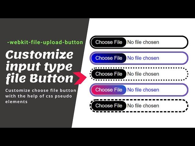 How to customize choose file button? How to customize input type file in css?