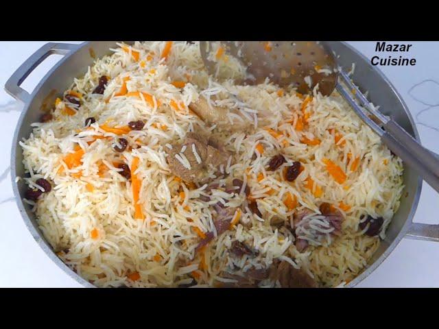 Qabili Pulao Turkmani قابلی پلو ترکمنی Afghani Kabuli Pulao Afghan Rice Recipe