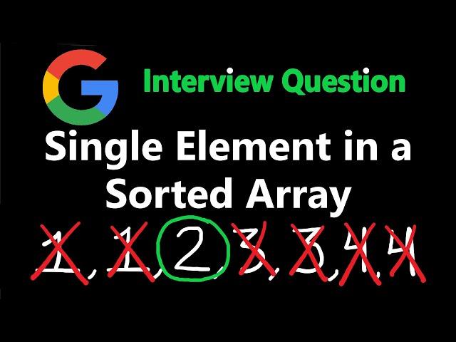 Single Element in a Sorted Array - Leetcode 540 - Python