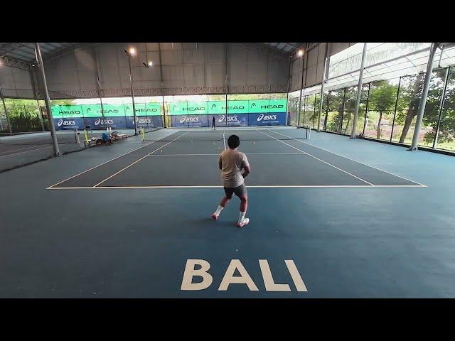 Playing Tennis at Liga Tennis Umalas/Canggu Bali Court with Hitting Partner mr Megan 230607