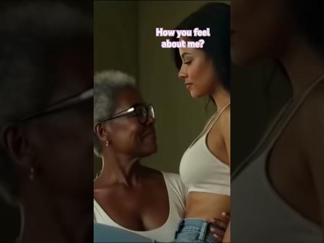 Old & Young - Lesbian Kiss #beauty #ebony #agegap #kiss #movie #young #lesbian