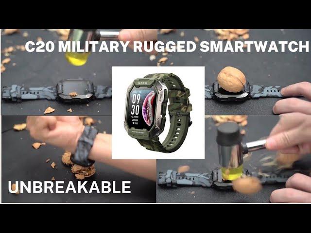 C20 Military Rugged Smartwatch - Unbreakable Test - waterproof test - unboxing - scratch proof test