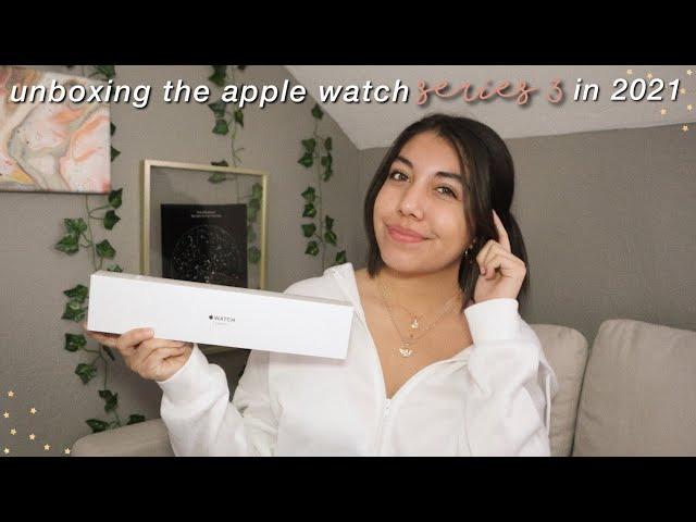 apple watch series 3 unboxing + set-up!! | 38mm, silver/white sport band