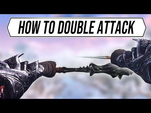 You can actually attack with both weapons at once in Skyrim