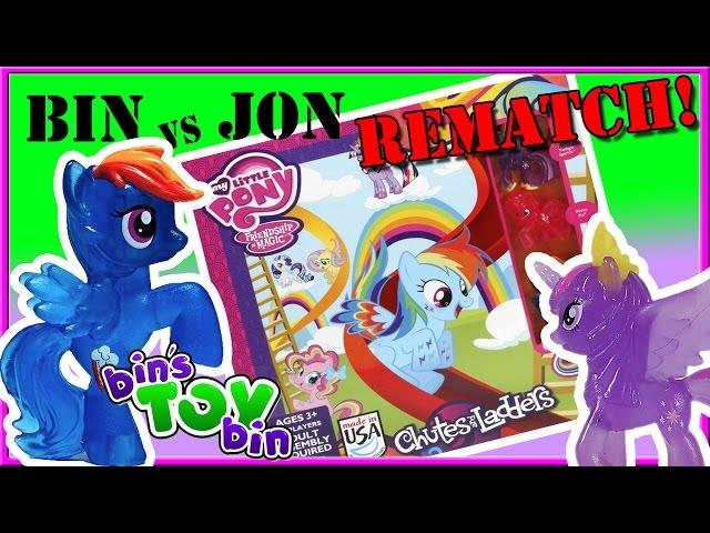 Bin Vs. Jon REMATCH - My Little Pony Chutes & Ladders! | Bin's Toy Bin
