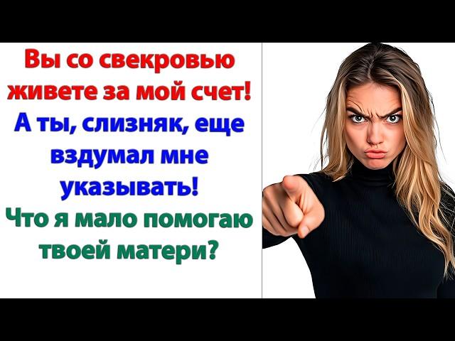 Тебя никто не просил нас с мамой содержать! Это была твоя инициатива! нагло ответил муж